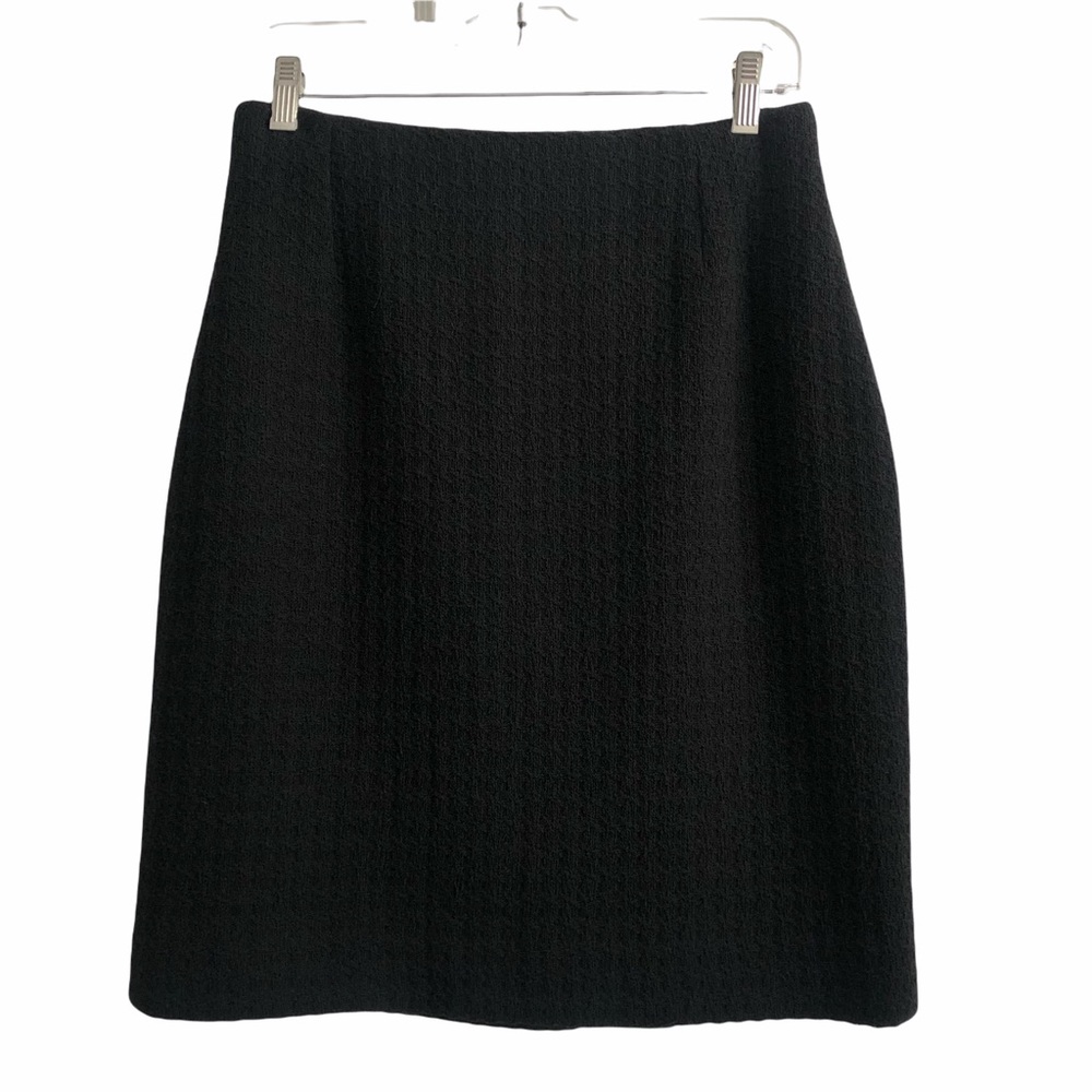 Style Paris Black Textured Pencil Skirt 40 EUC